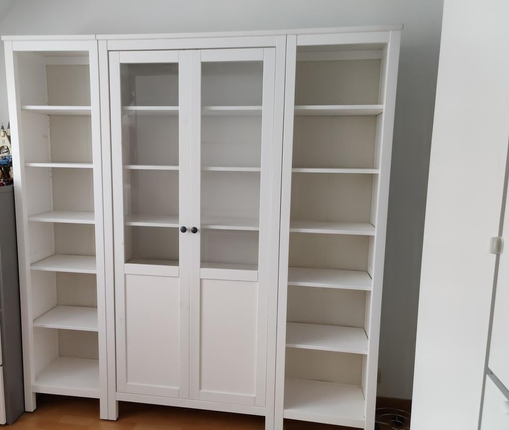 Te koop vitrinekast en boekenkasten, Huis en Inrichting, Kasten | Vitrinekasten, Ophalen, Grenenhout, Met deur(en), 150 tot 200 cm