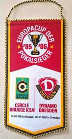 1985 Cercle Brugge Dynamo Dresden wimpel vaantje, Verzamelen, Ophalen of Verzenden