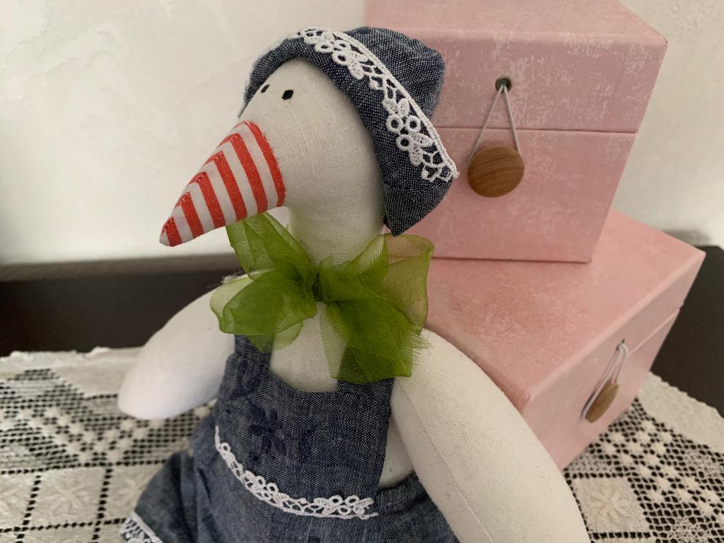 Canard en peluche en tissu, Collections, Jouets miniatures, Enlèvement ou Envoi, Comme neuf