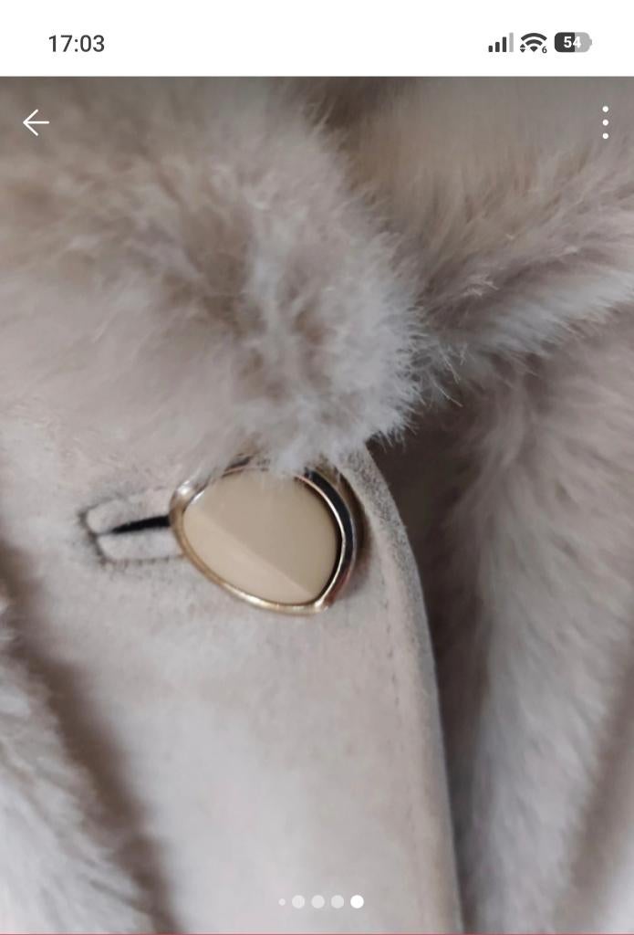 Manteau cuir et fourrure, Vêtements | Femmes, Vestes | Hiver, Enlèvement ou Envoi, Porté, Taille 36 (S), Beige