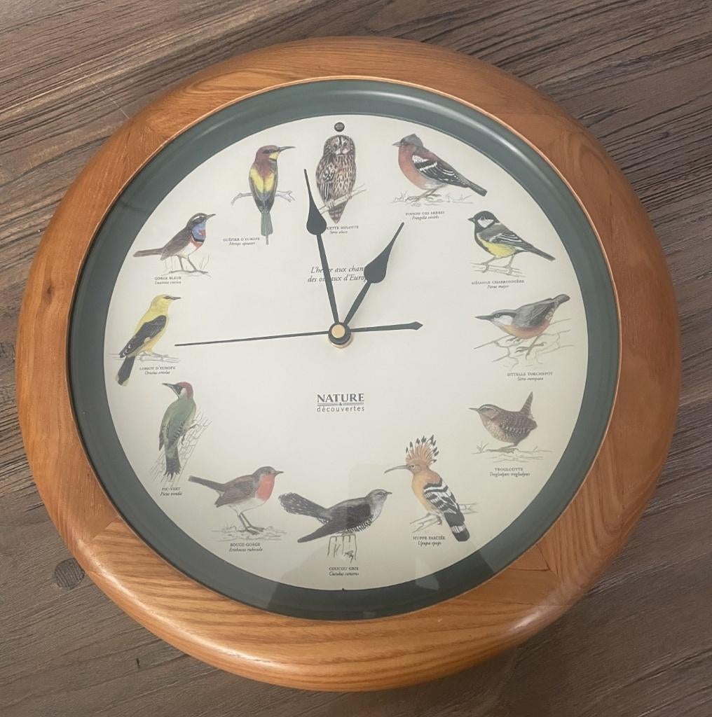 Horloge "oiseaux" (Nature et Découvertes), Maison & Meubles, Accessoires pour la Maison | Horloges, Utilisé, Horloge murale, Enlèvement ou Envoi