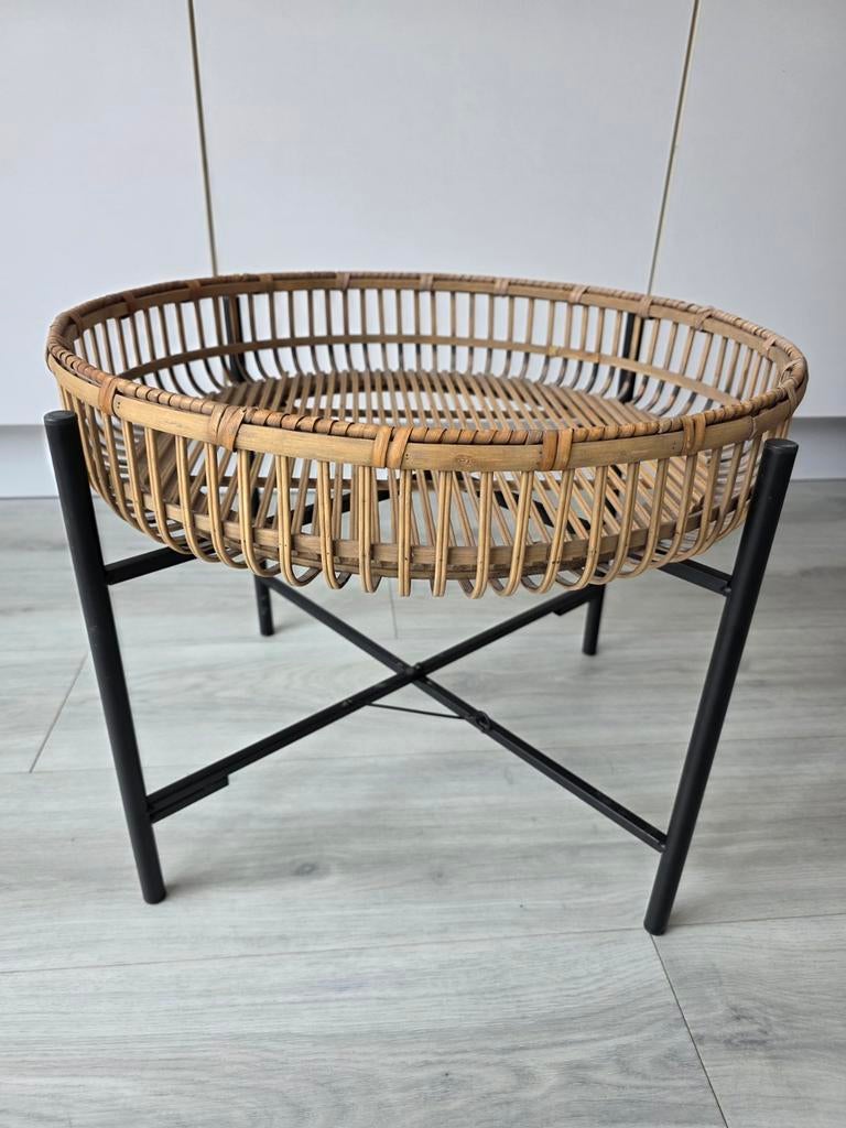 Rotan bijzet tafeltje, opplooibaar., Ophalen