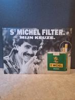 Ancien panneau publicitaire St Michel cigarettes 1970, Collections, Enlèvement ou Envoi, Panneau publicitaire