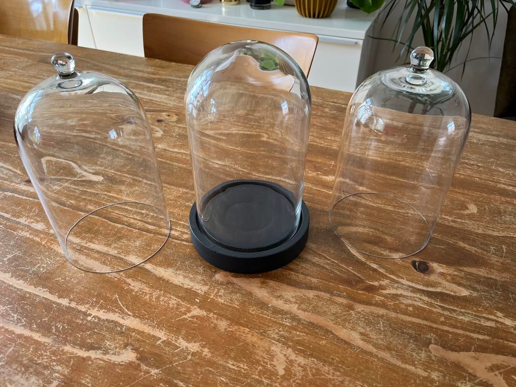 Set van 3 glazen belletjes, Ophalen, Zo goed als nieuw