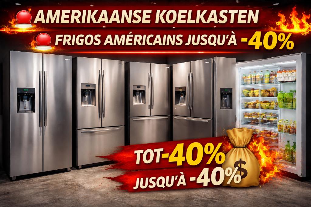 amerikaanse koelkast  nieuw tot -40%, Elektronische apparatuur, Koelkasten en IJskasten, Nieuw, Ophalen