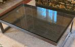 Salontafel van glas en chroom, Ophalen, Zo goed als nieuw, Glas