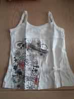 T-shirt blanc pour filles 128-134, Enfants & Bébés, Enlèvement ou Envoi, Chemise ou À manches longues, Comme neuf, Girls