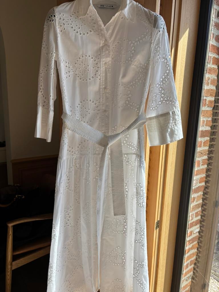 Zara kleed wit maat L, Ophalen, Zo goed als nieuw, Maat 42/44 (L), Wit