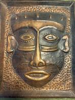 Vintage Afrikaans wandbord van gehamerd koper, Antiek en Kunst, Ophalen of Verzenden, Koper