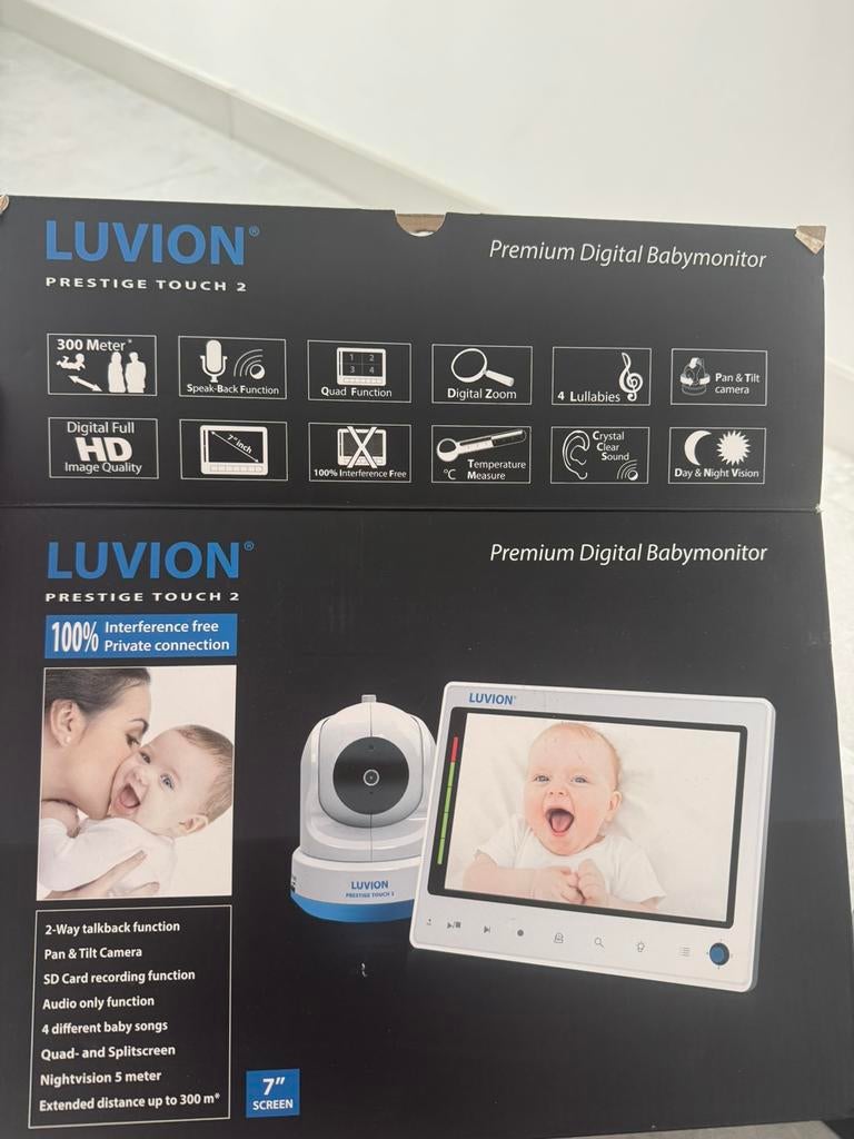 Luvion Prestige Touch  babyfoon – met camera & 7” scherm, Kinderen en Baby's, Babyfoons, Ophalen, Zo goed als nieuw, Camera