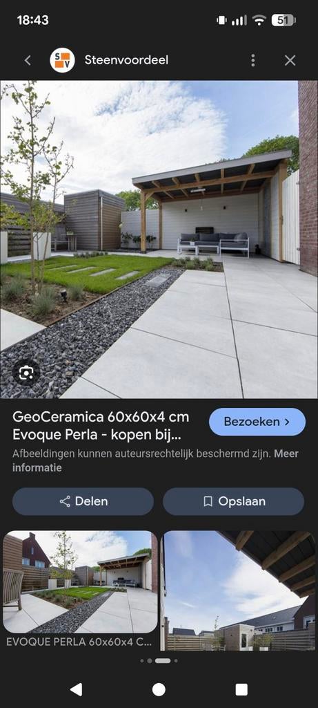 Terrastegels geoceramica perla, Tuin en Terras, Tegels en Klinkers, Ophalen