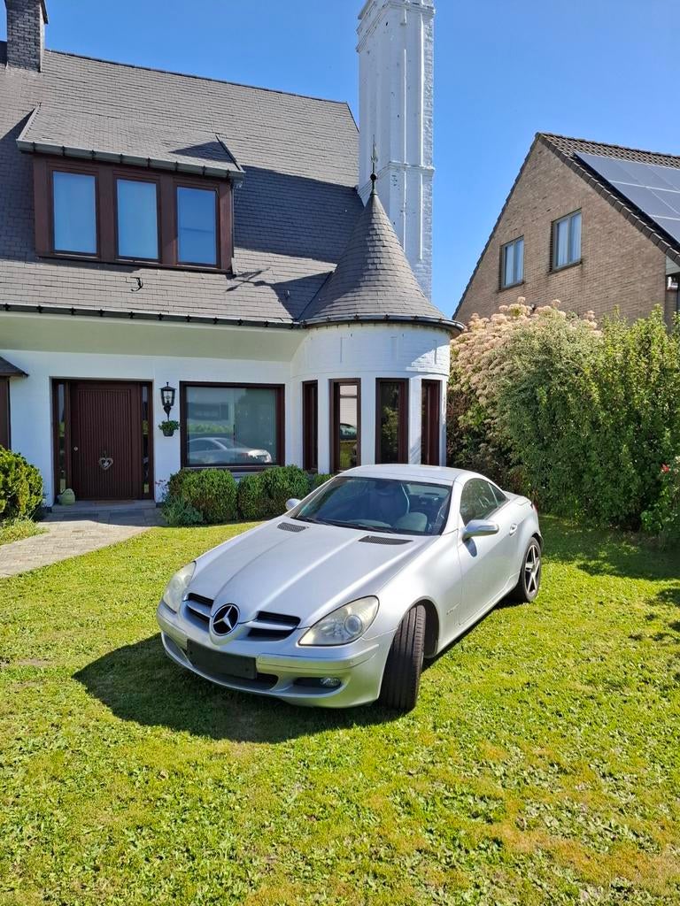Mercedes SLK 200 K-  Ct ok, cabrio, automatique., Autos, Cuir, Argent ou Gris, Achat, Bleu