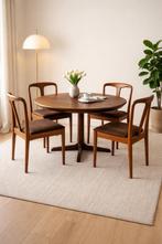 Johannes Andersen eetkamer set in teak, Ophalen, Mid century vintage, Gebruikt, Geen