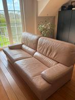 Canapé cuir saumon/beige 3 places en bon etat, Enlèvement, Utilisé, Cuir