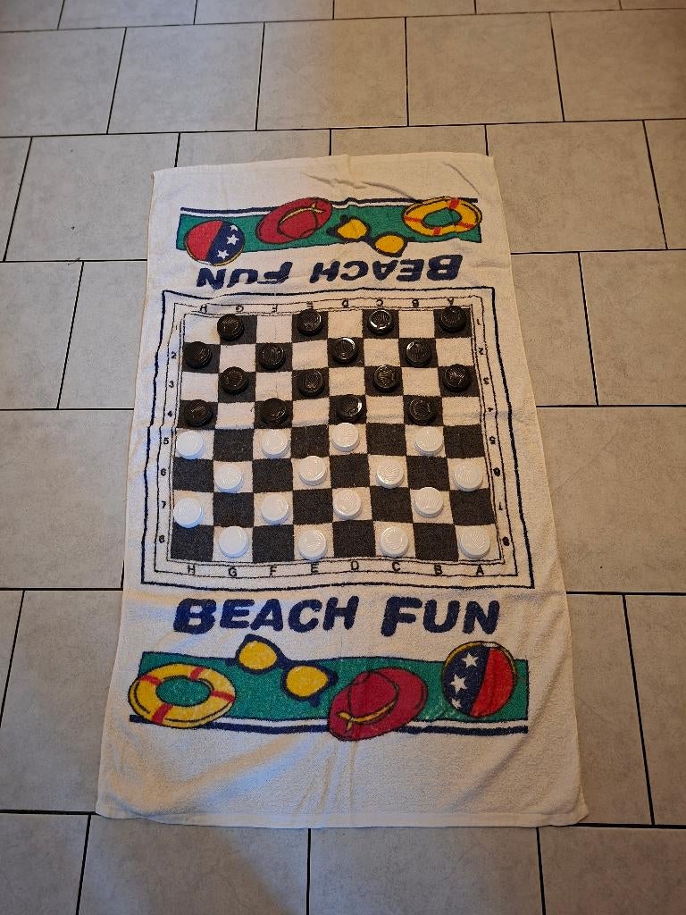 strandspel/damspel, Hobby en Vrije tijd, Gezelschapsspellen | Bordspellen, Een of twee spelers, Ophalen, Gebruikt