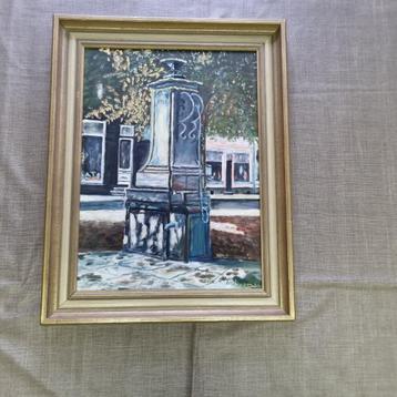 Olieverf op doek - Waterpomp Maaseik beschikbaar voor biedingen