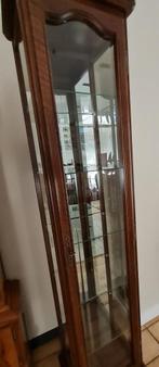 Massief houten vitrinekast, Huis en Inrichting, Kasten | Vitrinekasten, Ophalen, Minder dan 50 cm, Eikenhout, 150 tot 200 cm