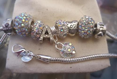 Ens de 10 pendentifs argt 925 et cristal autrichien, Handtassen en Accessoires, Kettinghangers, Zo goed als nieuw, Zilver, Zilver