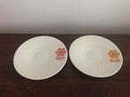 Boch set van 2 bordjes bloemen rood geel, Antiek en Kunst, Ophalen of Verzenden