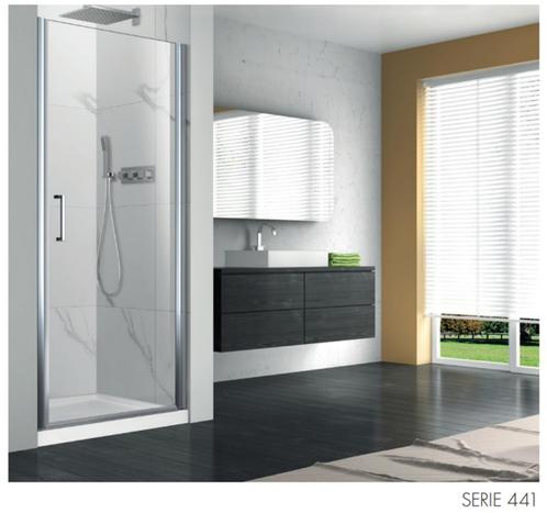 Douchedeur tussen twee muren met volledige draaideur:Alucon, Doe-het-zelf en Bouw, Sanitair, Nieuw, Douche, Chroom, Glas, Ophalen