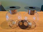 2 Bolia Singolo XL vasen (metal/glass) Diameter 15,5 cm, Ophalen, Zo goed als nieuw, Minder dan 50 cm