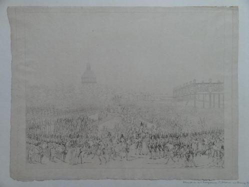 ets, Cérémonie du Champ de Mai, 1 juin 1815, Paris, zeldzaam, Antiek en Kunst, Kunst | Etsen en Gravures, Verzenden