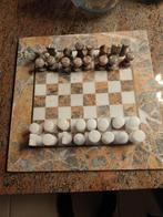 Marmer dambord, Hobby en Vrije tijd, Gezelschapsspellen | Bordspellen, Ophalen, Zo goed als nieuw