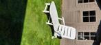 Inklapbaar ligbed Wit, Jardin & Terrasse, Chaises longues, Enlèvement, Utilisé, Synthétique, Pliant