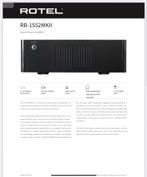 Prachtige ROTEL Power Amplifier RB 1552 MKII, Overige merken, Ophalen of Verzenden, Zo goed als nieuw, 120 watt of meer