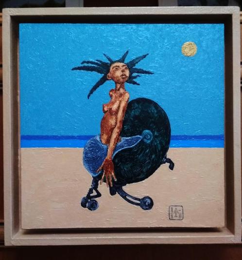 "Meermin" Origineel schilderij, Antiek en Kunst, Kunst | Schilderijen | Modern, Verzenden