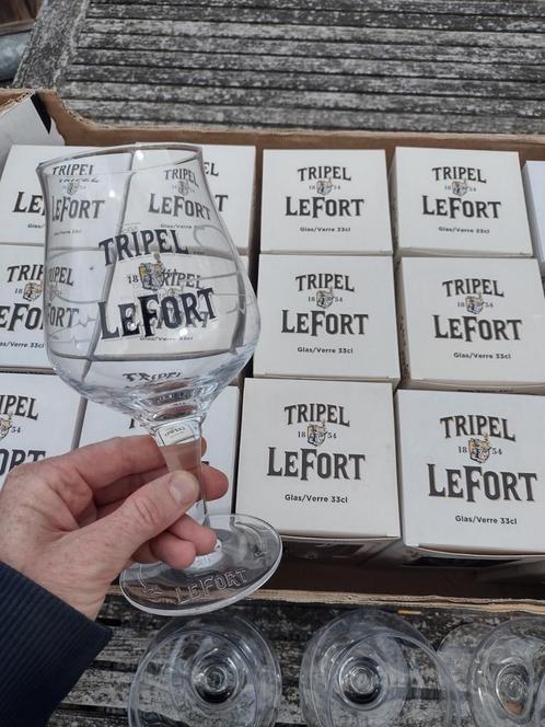 Tripel LeFort bierglazen - nieuw in originele doos 20 stuks, Verzamelen, Glas en Drinkglazen, Zo goed als nieuw, Bierglas, Ophalen