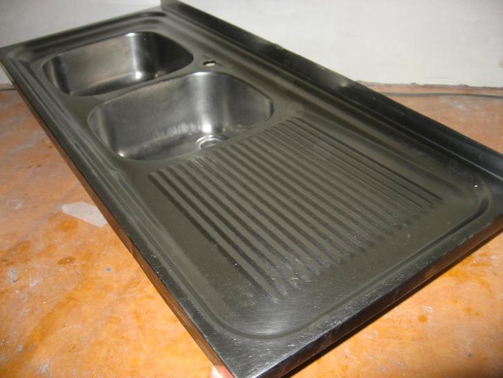 ✅ Evier de cuisine double vasque inox, Maison & Meubles, Cuisine | Éléments de cuisine, Utilisé, Moins de 100 cm, 100 à 150 cm