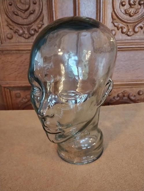 tête décorative ancienne en verre des années 70., Antiquités & Art, Curiosités & Brocante, Enlèvement ou Envoi
