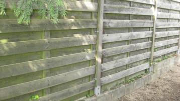 Te koop houten hekwerk 1.80 x 1.80 (10 stuks), Tuin en Terras, Schuttingen, Ophalen, Minder dan 3 meter, Hout, 1 tot 2 meter