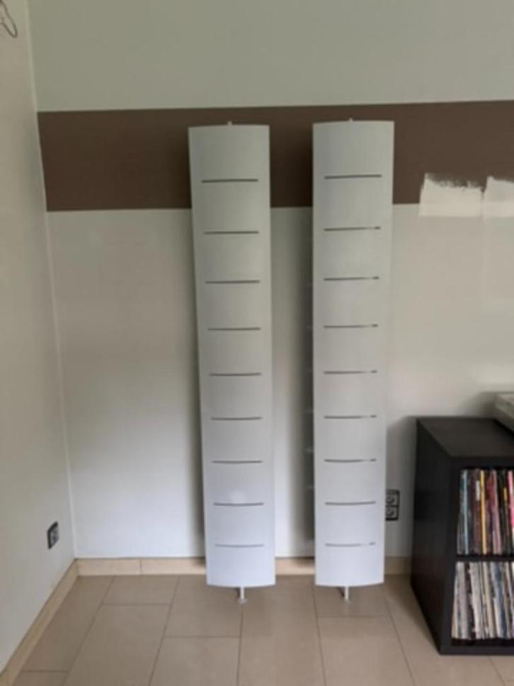 2 grijze CD rekken, Huis en Inrichting, Kasten | Wandmeubels, Metaal, Ophalen