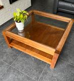 Table basse en bois avec insert en verre, Maison & Meubles, Enlèvement, Carré