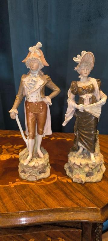 2 Royal Dux beelden ,h 25 cm beschikbaar voor biedingen