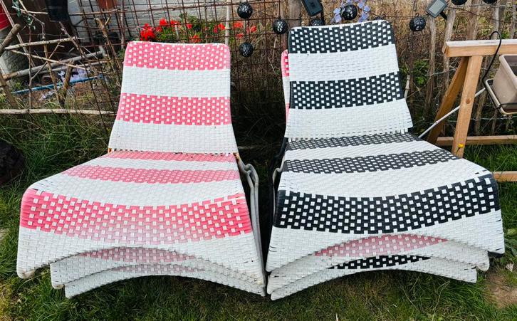 Chaise lounge pour jardin, Jardin & Terrasse, Ensembles de jardin, Utilisé, Sets de jardin, Synthétique, 6 places, Chaise, Enlèvement