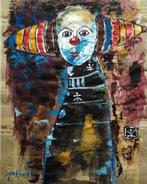 “De goede clown” Een origineel schilderij, Antiek en Kunst, Kunst | Schilderijen | Modern, Verzenden