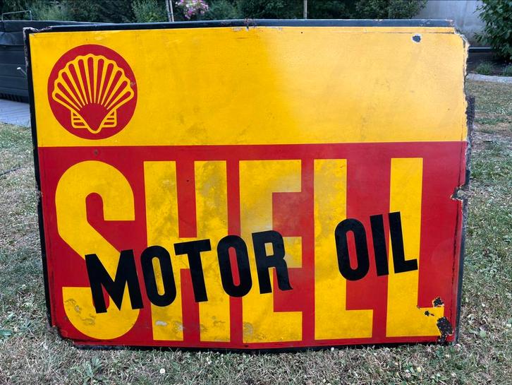 Plaque émaillée émail emaille reclame bord shell oil mancave, Verzamelen, Merken en Reclamevoorwerpen, Ophalen