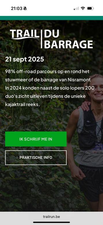 Trai du barrage 21 september 2025 beschikbaar voor biedingen