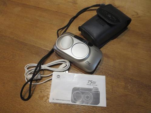 MINOLTA FOTOCAMERA RIVA ZOOM 75 W+HOES+GEBRUIKSAANW., Audio, Tv en Foto, Fotocamera's Analoog, Compact, Minolta, Ophalen of Verzenden