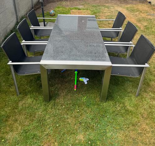 RVS tuintafel Style 200 X 90 cm, Tuin en Terras, Tuinsets en Loungesets, Zo goed als nieuw, Inox, Ophalen
