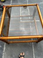 Gratis bamboe tafeltje met glas, Huis en Inrichting, Ophalen, Gebruikt, 50 tot 100 cm, 50 tot 75 cm