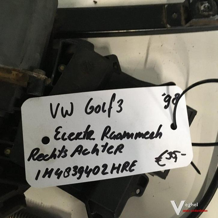 Vw Golf 3 1998 Elektr Raammechanisme Rechtsachter 1H4839402H, Auto-onderdelen, Ruiten en Toebehoren, Gebruikt, Ophalen of Verzenden