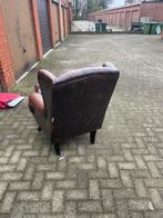 Chesterfield fauteil met hocker, Enlèvement, Utilisé, Cuir