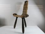 Brutalist Spaanse houten stoel / kruk, Ophalen of Verzenden