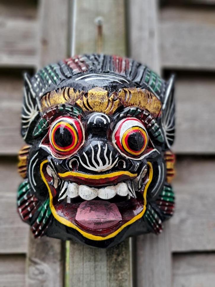 Barong masker/Indonesië/Bali/handgemaakt/zwart, Antiek en Kunst, Kunst | Niet-Westerse kunst, Ophalen of Verzenden