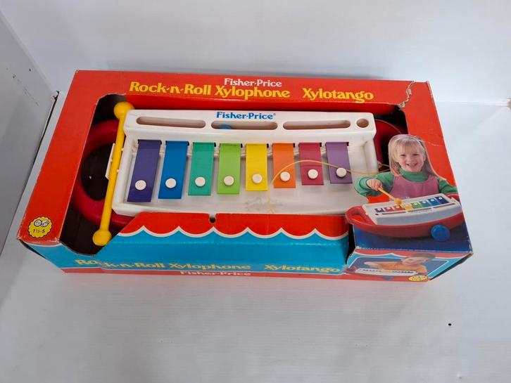 Vintage Fisher Price set 2214 Rock-n-Roll Xylofoon met doos, Kinderen en Baby's, Speelgoed | Fisher-Price, Gebruikt, Speelset