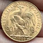 20 frank gouden munt Marianne 1908, Ophalen of Verzenden, Frankrijk, Goud